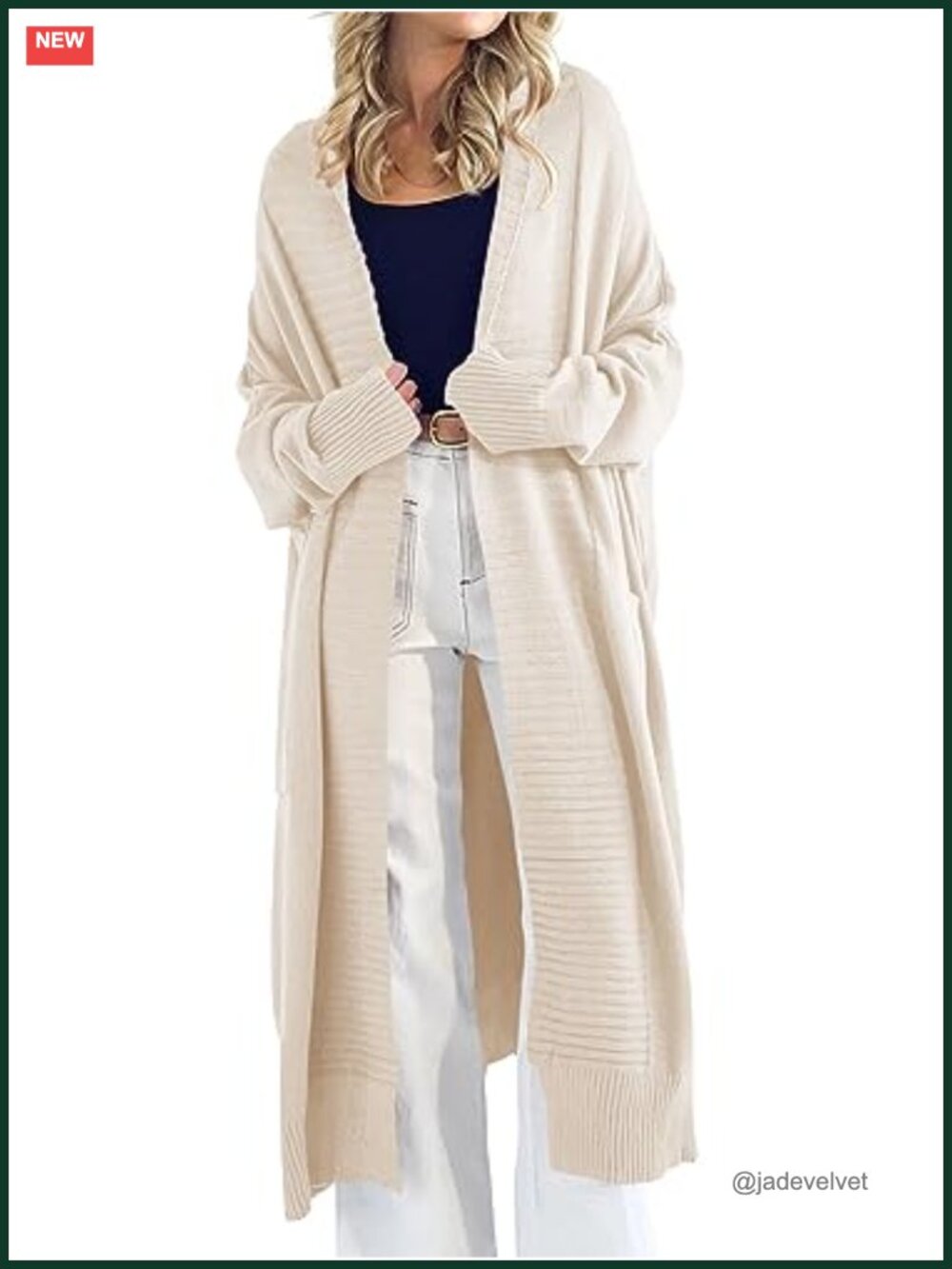Womens Oversized Chunky Knit Long Cardigan Sweater Coat with Pockets